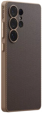 Противоударный чехол Pitaka PIN Button для Samsung Galaxy S25 Ultra, черно-золотой