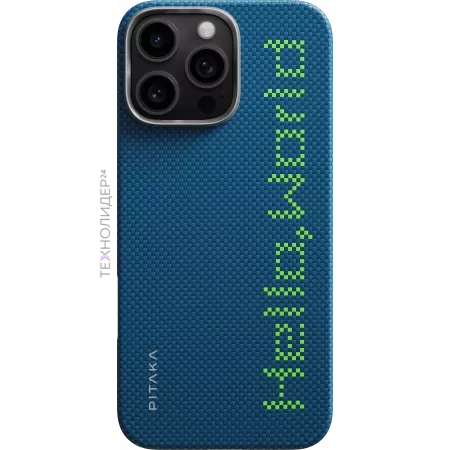 Чехол Pitaka Tactile Woven для iPhone 16 Pro, Hello World