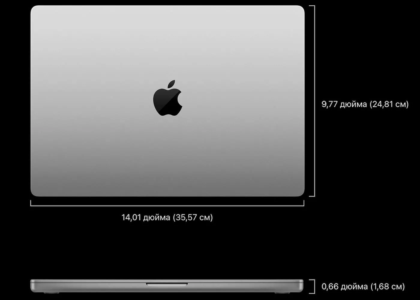 Размер MacBook Pro 16 M5