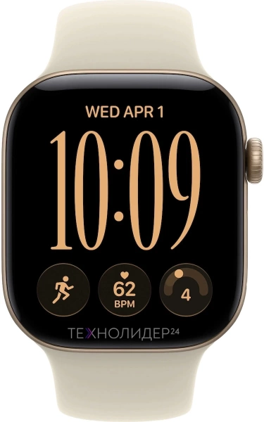 Apple Watch Series 12, 42 мм, золотой алюминий, ремешок Sport Band песочный, M/L