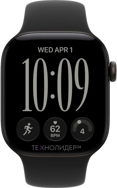 Apple Watch Series 12, 42 мм, черный алюминий, ремешок Sport Band черный, M/L